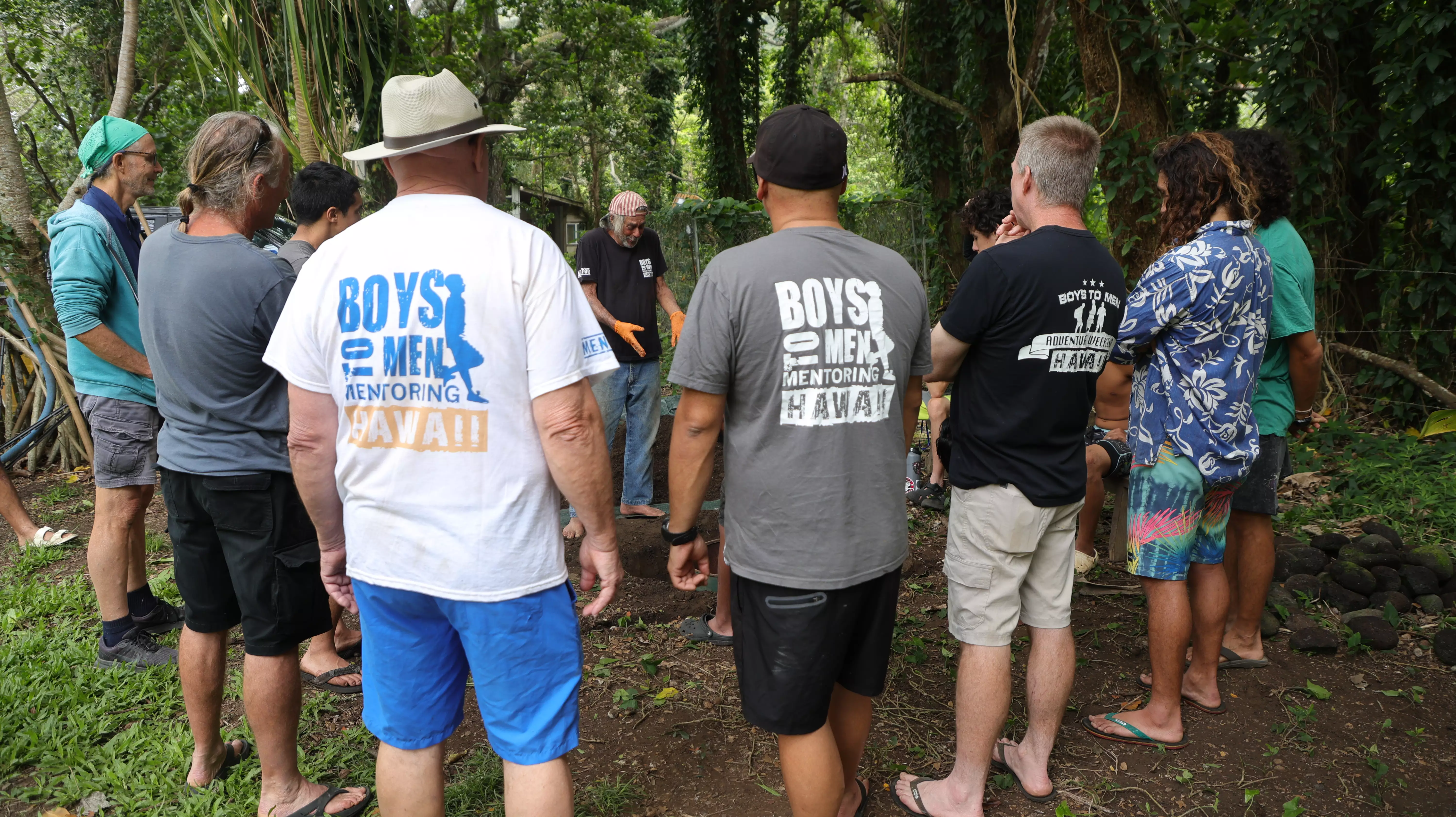 Men interacting
